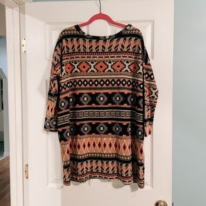 Boho 3 quarter length arm mini dress